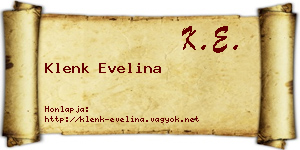 Klenk Evelina névjegykártya